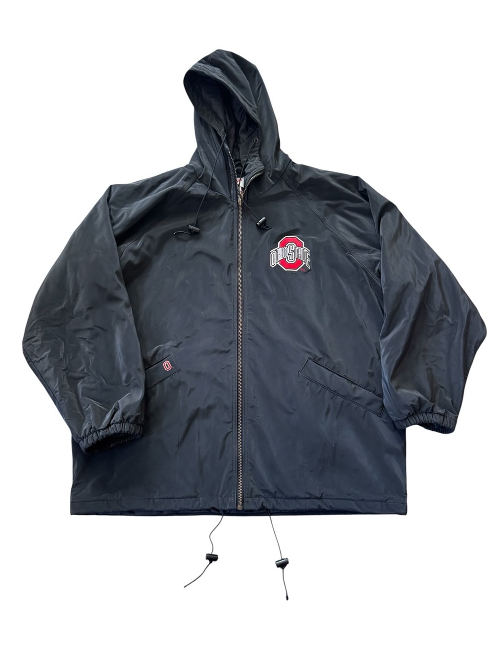 Vintage Ohio State Buckeyes PVC Jacket 58 Sports Hooded Full Zip Men’s Large